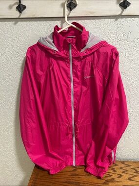 Columbia Pink Rain Jacket XL